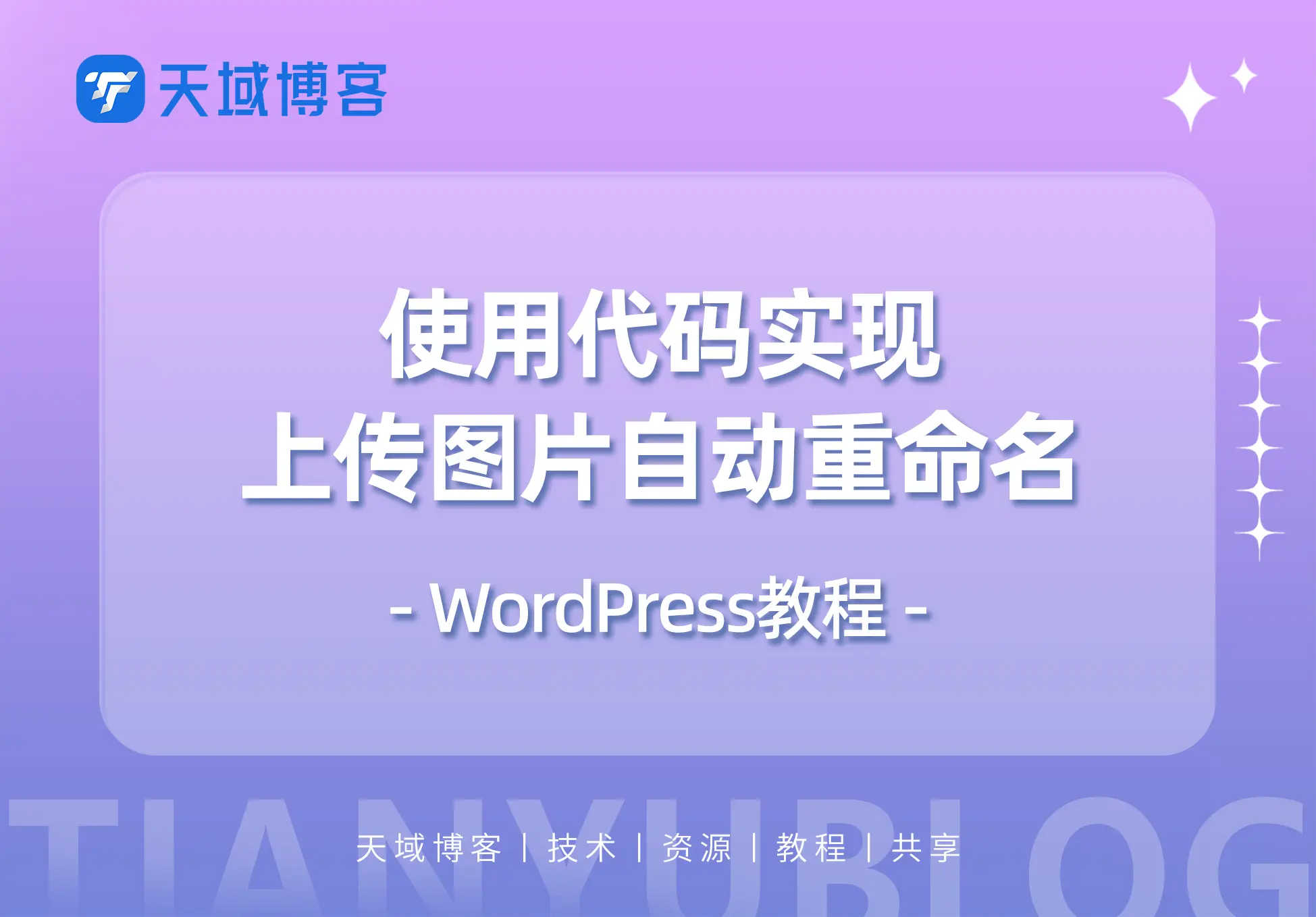 WordPress教程：上传图片自动重命名【2种格式】-天域博客
