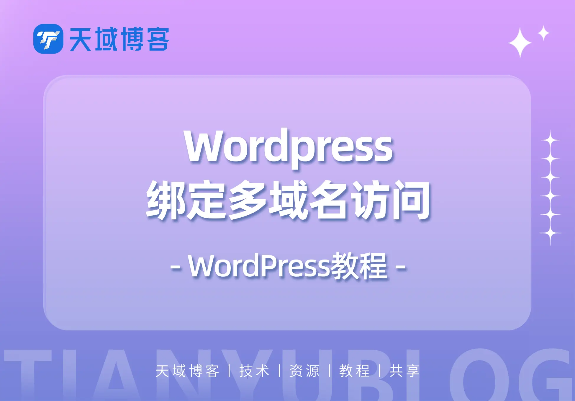 WordPress教程：绑定多个域名访问同一个站点-天域博客
