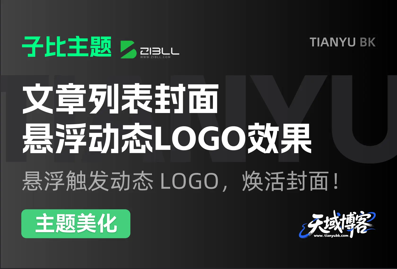 子比主题 文章列表封面悬浮动态LOGO效果-天域博客